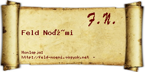 Feld Noémi névjegykártya
